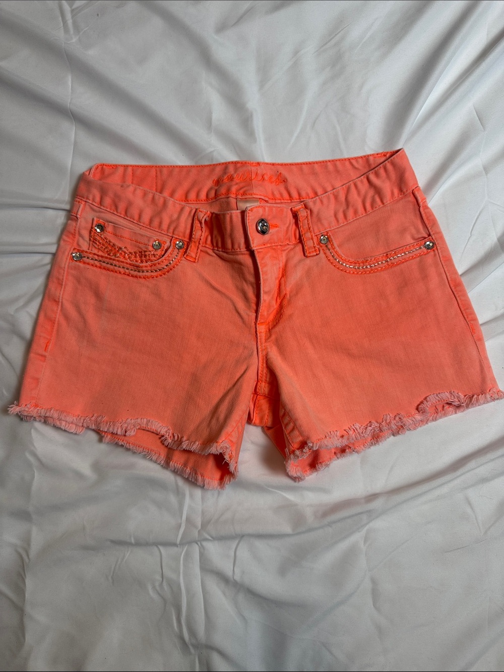 Maurices Coral Frayed-Hem Jean Shorts with Stud Accents
